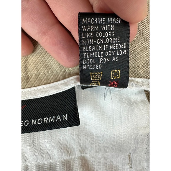 Greg Norman Pants Mens Size 36x32 Beige Golf Chino Performance %100 Polyester - Picture 15 of 16